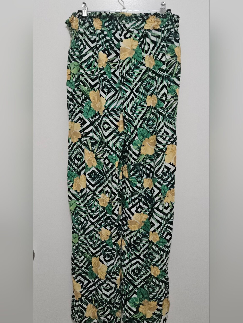 Boom Boom Jeans Tropical Rayon Wide Leg Palazzo Pants L - Picture 4 of 10